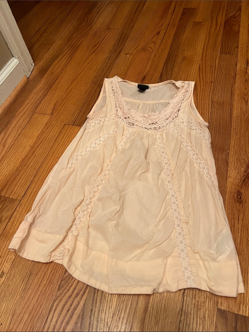 H&M Pale Pink Lace-Trim Sleeveless Camisole